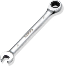 SORAKO 10mm Ratchet Spanner, 72-Tooth 12-Point Combination Spanner with Fixed Head, Polished Finish for DIY & Automotive Repairs