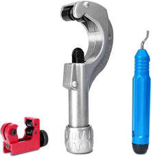 HYCHIKA Pipe Cutter Set, 3–50mm / 0.1–2" Tube Cutter with Mini Pipe Cutter & Deburrer for Copper, Aluminium, Plastic, PVC, PE & Composite Pipes