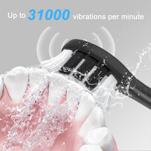 HYCHIKA Sonic Electric Toothbrush for Adults, Rechargeable with 8 Replacement Heads, 3 Brushing Modes, 2-Minute Timer, IPX7 Waterproof & USB-C Charging, Black