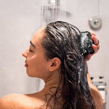 SHINLEA 2-in-1 Silicone Scalp Massager & Shampoo Brush, Double-Sided Scalp Scrubber for Wet & Dry Hair, Waterproof Manual Hair Brush for Women, Men & Kids – Black