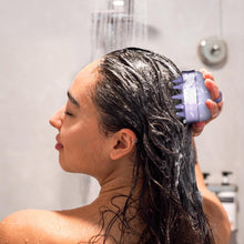 SHINLEA 2-in-1 Silicone Scalp Massager & Shampoo Brush, Double-Sided Hair & Scalp Brush for Wet & Dry Use, Flexible Manual Head Massager – Purple