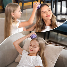 SHINLEA 2-in-1 Silicone Scalp Massager & Shampoo Brush, Double-Sided Hair & Scalp Brush for Wet & Dry Use, Flexible Manual Head Massager – Purple
