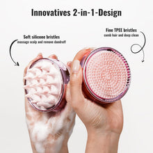 SHINLEA 2-in-1 Silicone Scalp Massager & Shampoo Brush, Double-Sided Hair & Scalp Brush for Wet & Dry Use, Flexible Manual Head Massager – Pink