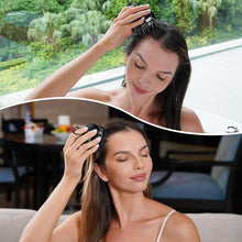 SHINLEA 2-in-1 Silicone Scalp Massager & Shampoo Brush, Double-Sided Scalp Scrubber for Wet & Dry Hair, Waterproof Manual Hair Brush for Women, Men & Kids – Black