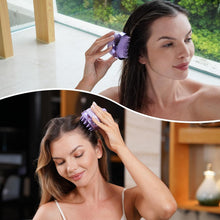 SHINLEA 2-in-1 Silicone Scalp Massager & Shampoo Brush, Double-Sided Hair & Scalp Brush for Wet & Dry Use, Flexible Manual Head Massager – Purple