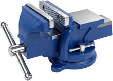 HYCHIKA 4" / 100mm Bench Vice, Heavy-Duty Cast Iron Workbench Vice with 360° Swivel Base & Anvil for Woodworking, Metalworking, Drilling & Cutting
