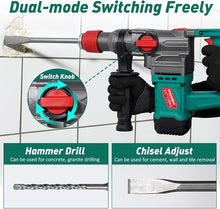 HYCHIKA 900W SDS Plus Rotary Hammer Drill, Corded Hammer Drill & Chisel with Safety Clutch for Concrete, Masonry, Brick & Demolition