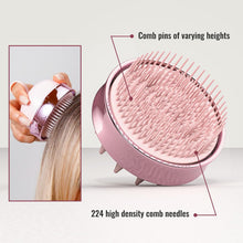 SHINLEA 2-in-1 Silicone Scalp Massager & Shampoo Brush, Double-Sided Hair & Scalp Brush for Wet & Dry Use, Flexible Manual Head Massager – Pink