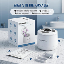 HYCHIKA 45kHz Ultrasonic Retainer Cleaner, 200mL Dental Cleaning Pod with 4 Modes & Digital Timer for Retainers, Dentures, Aligners & Night Guards – White