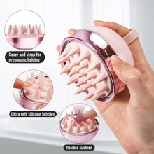 SHINLEA 2-in-1 Silicone Scalp Massager & Shampoo Brush, Double-Sided Hair & Scalp Brush for Wet & Dry Use, Flexible Manual Head Massager – Pink