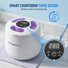 HYCHIKA 45kHz Ultrasonic Retainer Cleaner, 200mL Dental Cleaning Pod with 4 Modes & Digital Timer for Retainers, Dentures, Aligners & Night Guards – White
