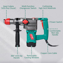 HYCHIKA 900W SDS Plus Rotary Hammer Drill, Corded Hammer Drill & Chisel with Safety Clutch for Concrete, Masonry, Brick & Demolition