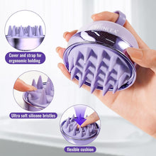 SHINLEA 2-in-1 Silicone Scalp Massager & Shampoo Brush, Double-Sided Hair & Scalp Brush for Wet & Dry Use, Flexible Manual Head Massager – Purple