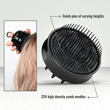 SHINLEA 2-in-1 Silicone Scalp Massager & Shampoo Brush, Double-Sided Scalp Scrubber for Wet & Dry Hair, Waterproof Manual Hair Brush for Women, Men & Kids – Black