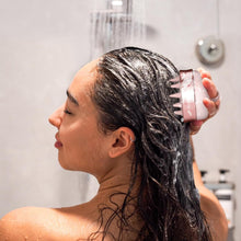SHINLEA 2-in-1 Silicone Scalp Massager & Shampoo Brush, Double-Sided Hair & Scalp Brush for Wet & Dry Use, Flexible Manual Head Massager – Pink