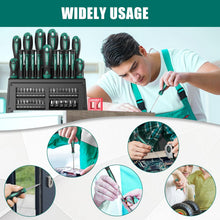 HYCHIKA 51-Piece Magnetic Screwdriver Set, CR-V Screwdrivers & Precision Bits with Torx, Phillips, Pozidriv, Slotted, Hex, Sockets & Storage Rack
