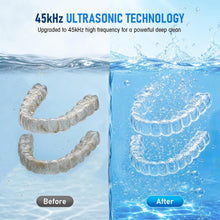 HYCHIKA 45kHz Ultrasonic Retainer Cleaner, 200mL Dental Cleaning Pod with 4 Modes & Digital Timer for Retainers, Dentures, Aligners & Night Guards – White