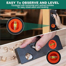 HYCHIKA 45° Chamfer Plane for Woodworking, Adjustable Edge Planer with 4 Cutter Heads, Dual Bubble Levels & Ergonomic Handle for Trimming and Corner Chamfering