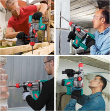 HYCHIKA 900W SDS Plus Rotary Hammer Drill, Corded Hammer Drill & Chisel with Safety Clutch for Concrete, Masonry, Brick & Demolition