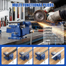 HYCHIKA 4" / 100mm Bench Vice, Heavy-Duty Cast Iron Workbench Vice with 360° Swivel Base & Anvil for Woodworking, Metalworking, Drilling & Cutting
