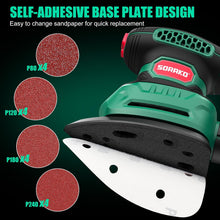 SORAKO 220W Detail Sander, 14,000 OPM Electric Mouse Sander with Dust Collection, Vacuum Adapter & 16 Sanding Sheets for Wood, Paint & Rust Removal