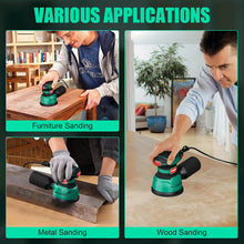 SORAKO 350W Random Orbital Sander, 125mm Electric Sander with 6 Variable Speeds, Dust Collection & 16 Sanding Discs for Wood, Furniture & DIY