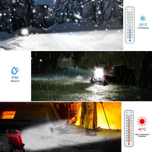 HYCHIKA 50W LED Work Light, 5500LM Portable Site Light with 360° Adjustable Foldable Stand, IP65 Weather-Resistant 6500K Daylight Floodlight for Workshop, Garage, Construction & Outdoor Use