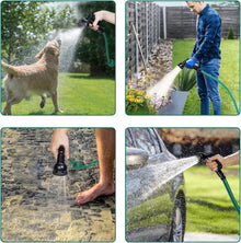 HYCHIKA 30M Retractable Garden Hose Reel, Wall-Mounted Auto Rewind Hose with 180° Swivel Bracket, Auto Lock & 8-Pattern Spray Gun