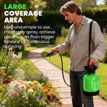 HYCHIKA 3L Garden Pressure Sprayer, Pump Spray Bottle with Adjustable Nozzle, Continuous Spray Lock, 500mm Metal Lance, Pressure Relief Valve & Shoulder Strap