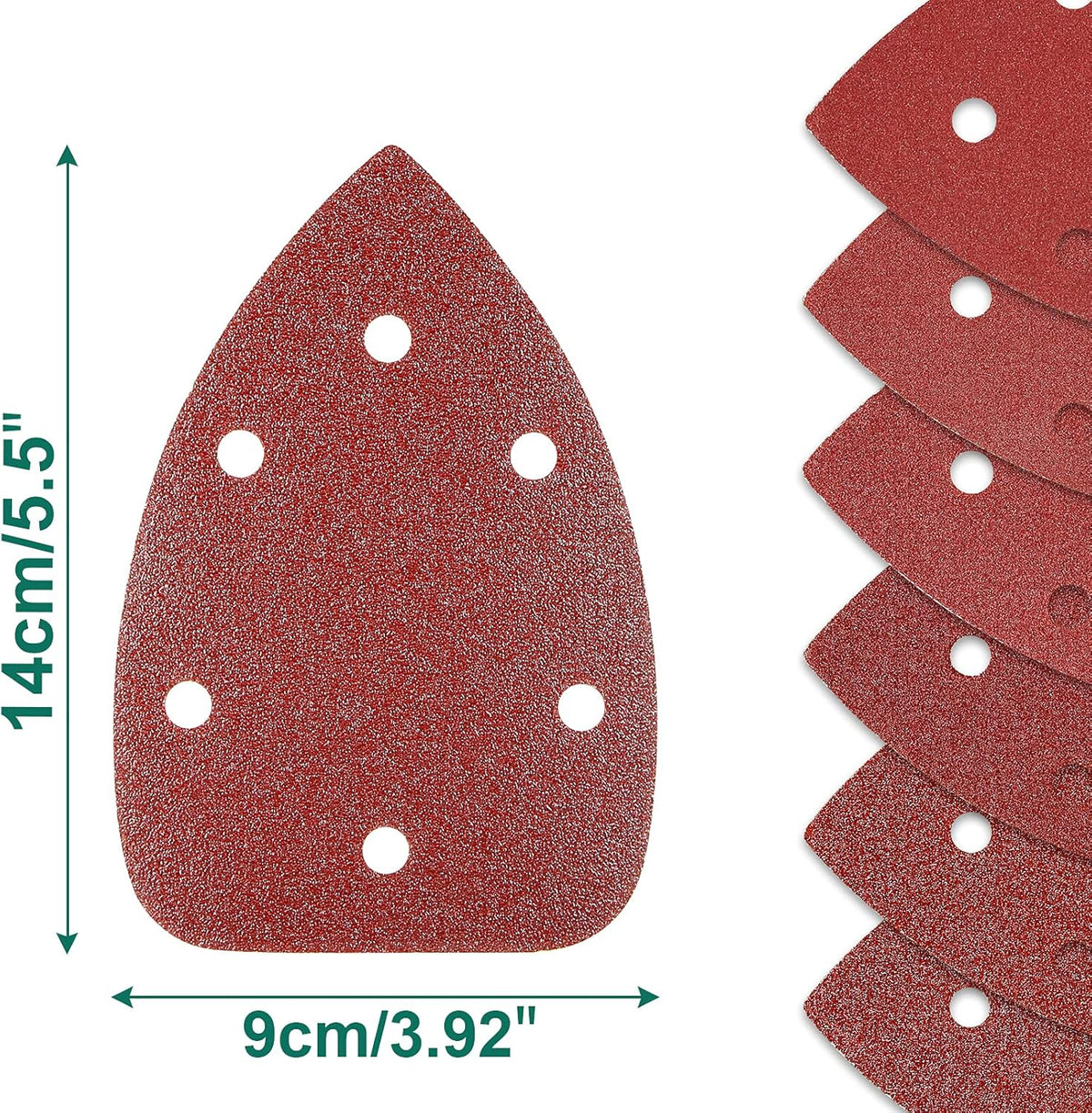 HYCHIKA 60PCS Mouse Sander Pads, 140 × 90mm 6-Hole Hook & Loop Sanding Sheets, 60/80/100/120/180/240 Grit, for HYCHIKA 200W Mouse Sander FL118A
