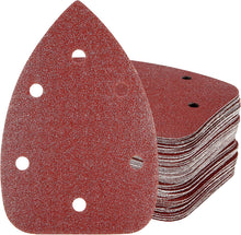HYCHIKA 60PCS Mouse Sander Pads, 140 × 90mm 6-Hole Hook & Loop Sanding Sheets, 60/80/100/120/180/240 Grit, for HYCHIKA 200W Mouse Sander FL118A