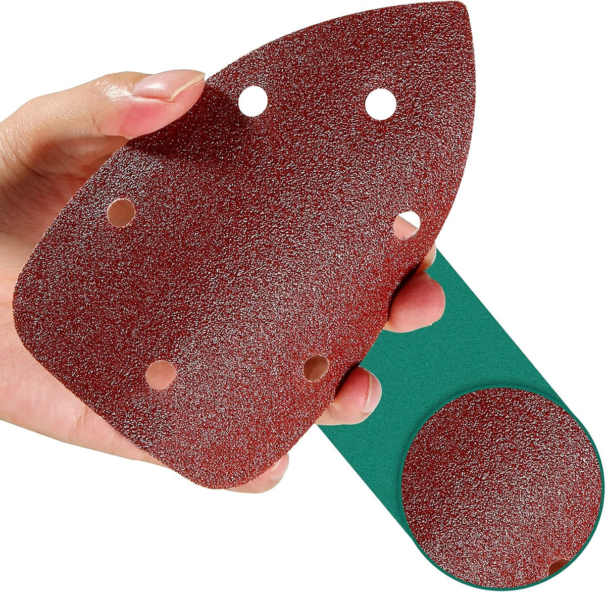 HYCHIKA 60PCS Mouse Sander Pads, 140 × 90mm 6-Hole Hook & Loop Sanding Sheets, 60/80/100/120/180/240 Grit, for HYCHIKA 200W Mouse Sander FL118A